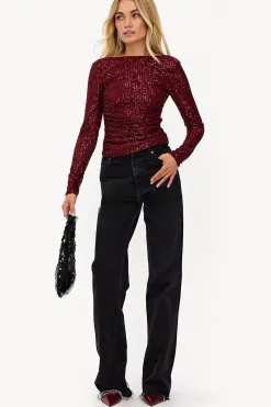 Discount LOAVIES GLITTERING TOP Rood